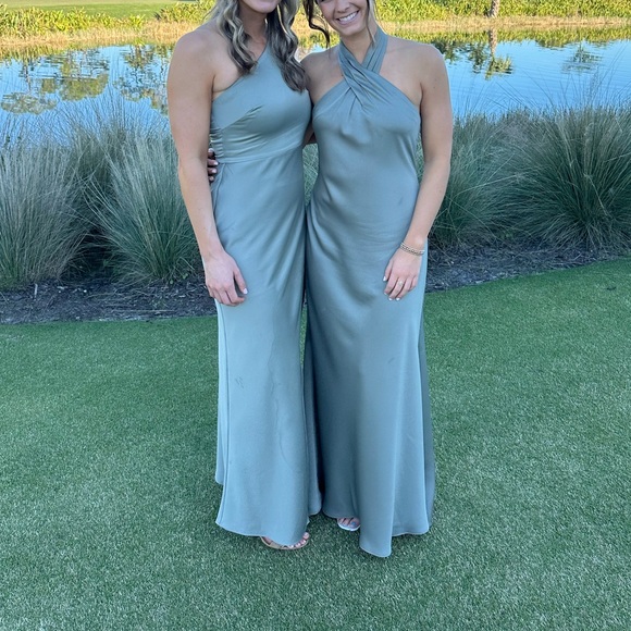 BHLDN Dylan One-Shoulder Satin Side-Slit Gown - Picture 1 of 3